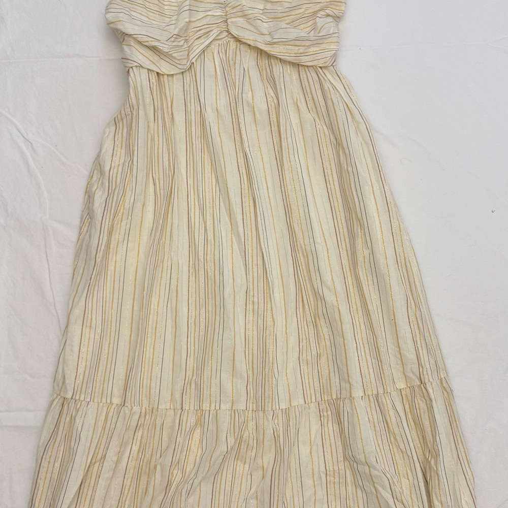 Gap Striped Strapless Maxi Dress
